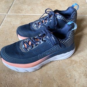 Hoka One One Navy and Pink bondi Shoes